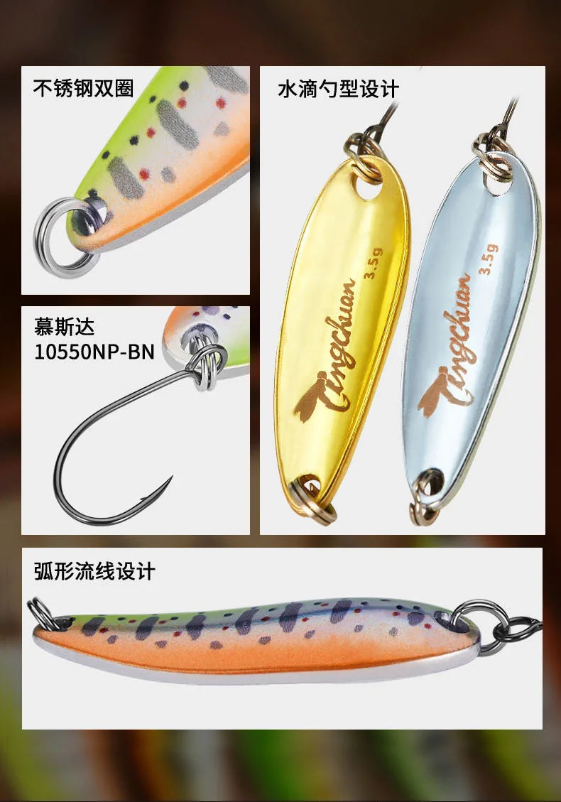 Spoon´s für Forelle und Barsch / Gold & Silber Rückseite