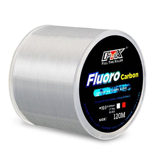 120 m Angelschnur, 0,2–0,6 mm, 7,15–45 lb, Fluorkohlenwasserstoff-Beschichtung